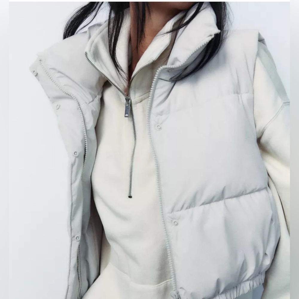 NWOT Zara Cropped Puffer Vest - Picture 14 of 14